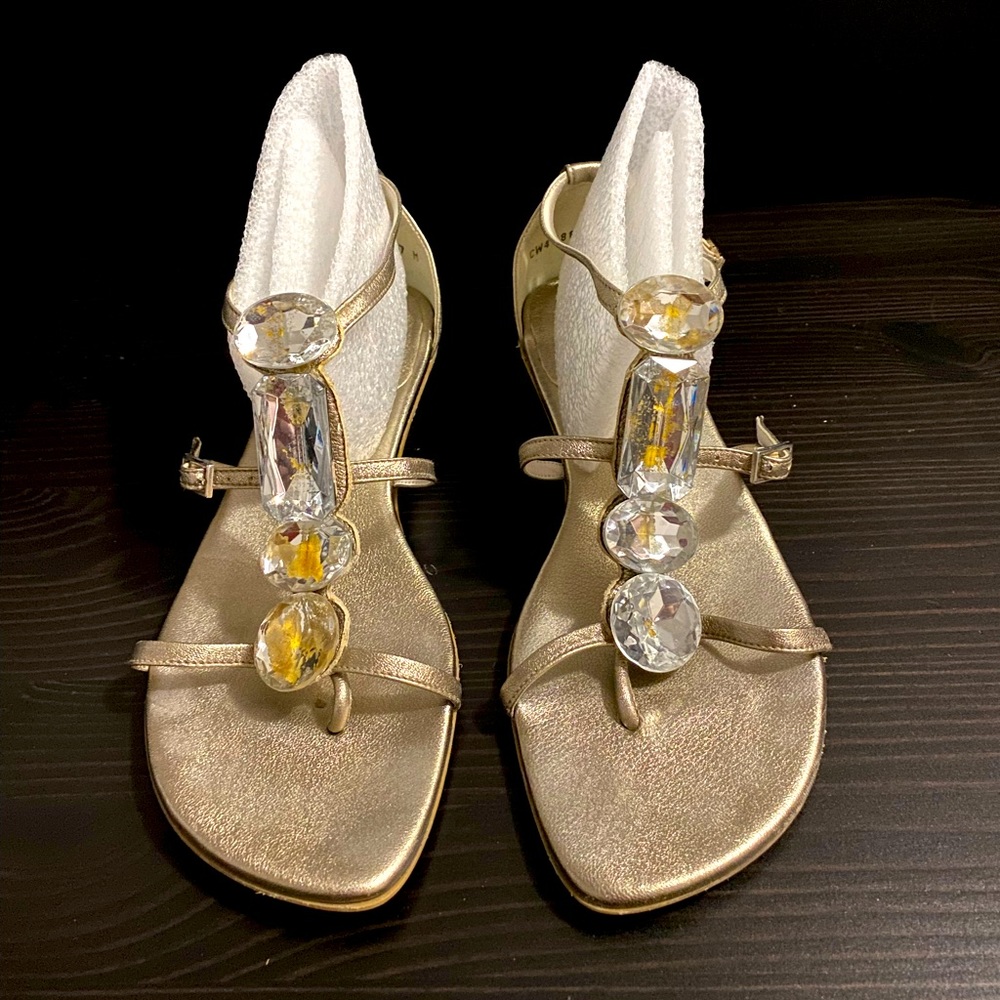 Stuart Weitzman Swarovski Crystal Embellishment Gladiator Sandal 7M